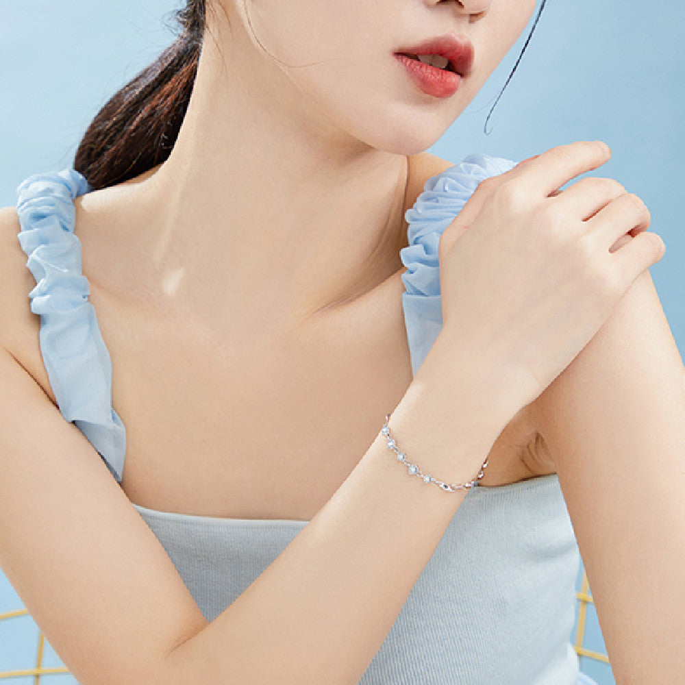 999 Sterling Silver Bracelet For Women's Light Luxury